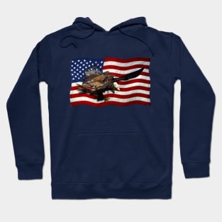 US FLAG & Bald Eagles Patriotic Design Hoodie